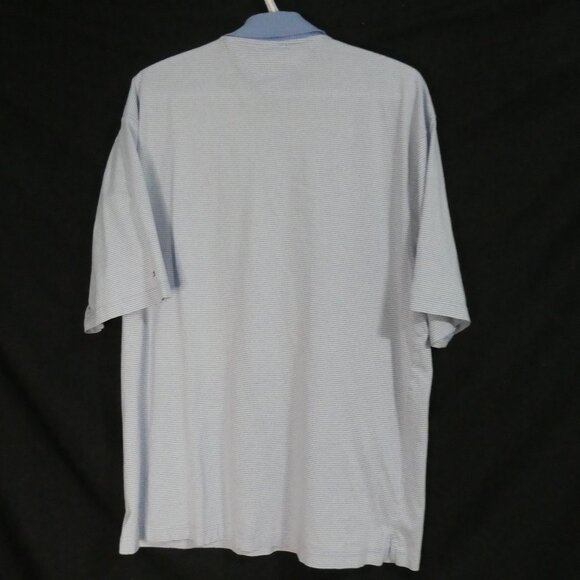 TOMMY HILFIGER - Golf | xl - extra large | Light Blue and White Stripe Polo Top - Picture 2 of 15